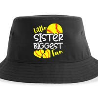 Softball Little Sister Biggest Fan Sustainable Bucket Hat