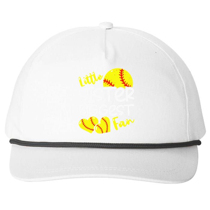 Softball Little Sister Biggest Fan Snapback Five-Panel Rope Hat