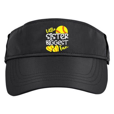 Softball Little Sister Biggest Fan Adult Drive Performance Visor