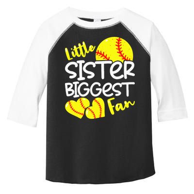 Softball Little Sister Biggest Fan Toddler Fine Jersey T-Shirt