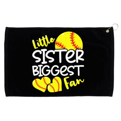 Softball Little Sister Biggest Fan Grommeted Golf Towel