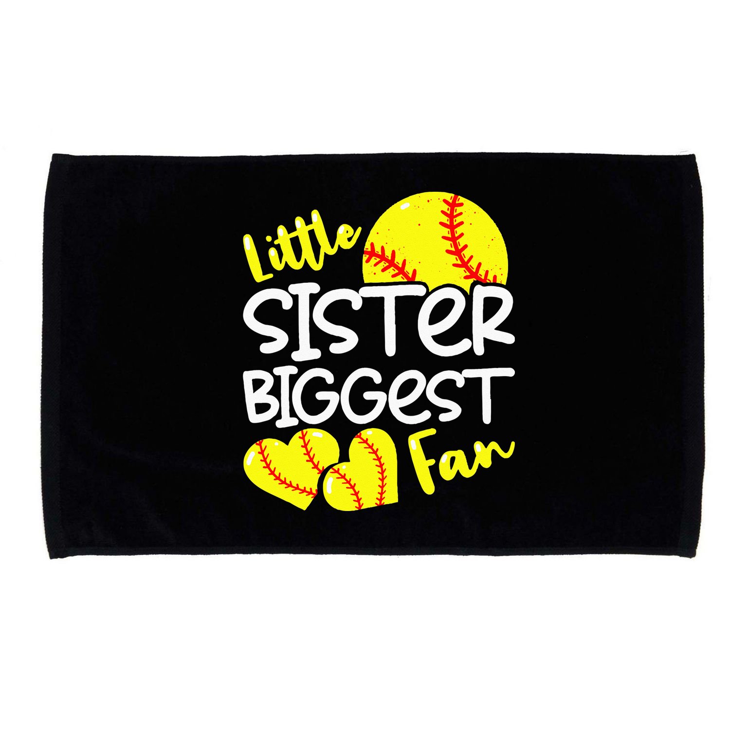 Softball Little Sister Biggest Fan Microfiber Hand Towel