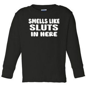 Smells Like Sluts In Here Funny Party Bbq College Frat Toddler Long Sleeve Shirt