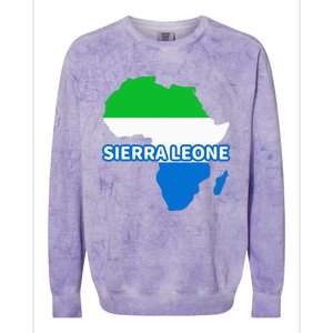 Sierra Leone Sierra Leonean Pride Flag Map Africa Colorblast Crewneck Sweatshirt