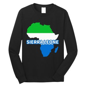 Sierra Leone Sierra Leonean Pride Flag Map Africa Long Sleeve Shirt