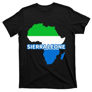 Sierra Leone Sierra Leonean Pride Flag Map Africa T-Shirt