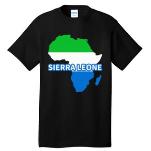 Sierra Leone Sierra Leonean Pride Flag Map Africa Tall T-Shirt