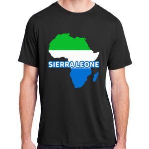 Sierra Leone Sierra Leonean Pride Flag Map Africa Adult ChromaSoft Performance T-Shirt