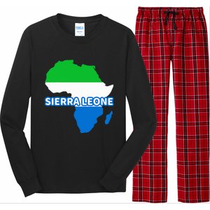 Sierra Leone Sierra Leonean Pride Flag Map Africa Long Sleeve Pajama Set