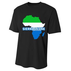 Sierra Leone Sierra Leonean Pride Flag Map Africa Performance Sprint T-Shirt