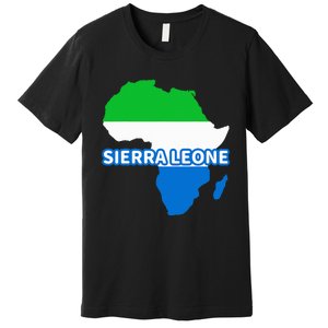 Sierra Leone Sierra Leonean Pride Flag Map Africa Premium T-Shirt