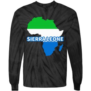 Sierra Leone Sierra Leonean Pride Flag Map Africa Tie-Dye Long Sleeve Shirt