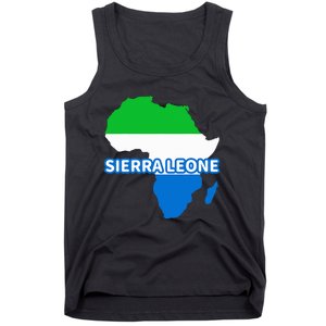 Sierra Leone Sierra Leonean Pride Flag Map Africa Tank Top