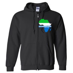 Sierra Leone Sierra Leonean Pride Flag Map Africa Full Zip Hoodie