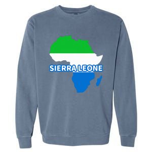 Sierra Leone Sierra Leonean Pride Flag Map Africa Garment-Dyed Sweatshirt