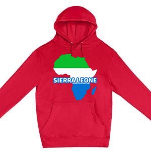 Sierra Leone Sierra Leonean Pride Flag Map Africa Premium Pullover Hoodie