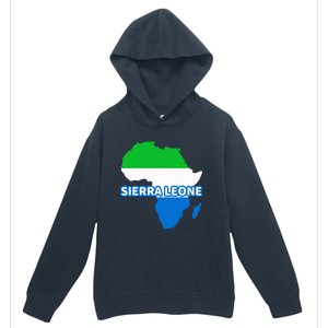 Sierra Leone Sierra Leonean Pride Flag Map Africa Urban Pullover Hoodie