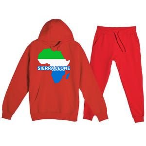 Sierra Leone Sierra Leonean Pride Flag Map Africa Premium Hooded Sweatsuit Set