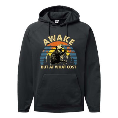 Spoonie Life Sleep Possum Awake But At What Cost Performance Fleece Hoodie