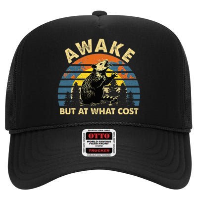 Spoonie Life Sleep Possum Awake But At What Cost High Crown Mesh Back Trucker Hat