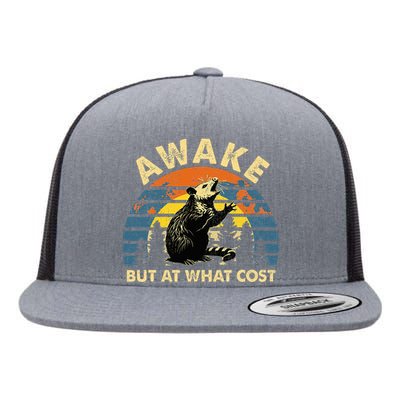 Spoonie Life Sleep Possum Awake But At What Cost Flat Bill Trucker Hat