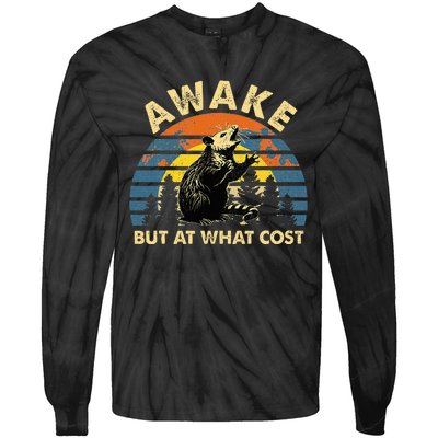 Spoonie Life Sleep Possum Awake But At What Cost Tie-Dye Long Sleeve Shirt