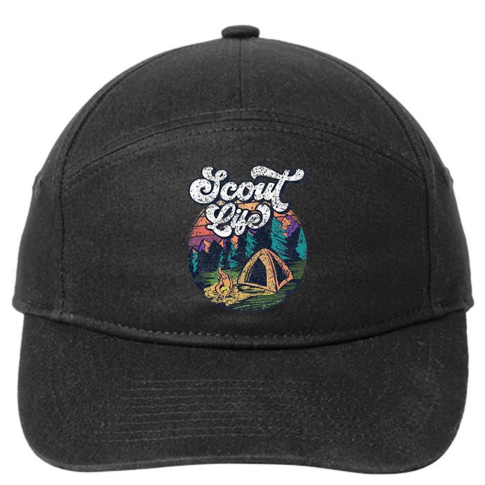 Scout Life Scouting Scouts Outdoor Hiking 7-Panel Snapback Hat