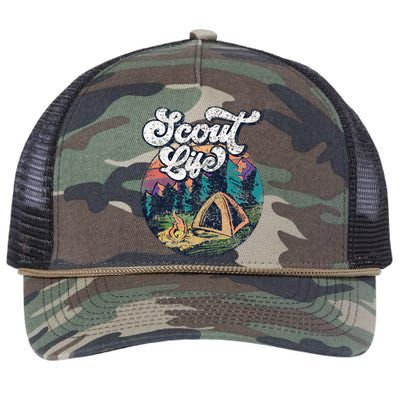 Scout Life Scouting Scouts Outdoor Hiking Retro Rope Trucker Hat Cap