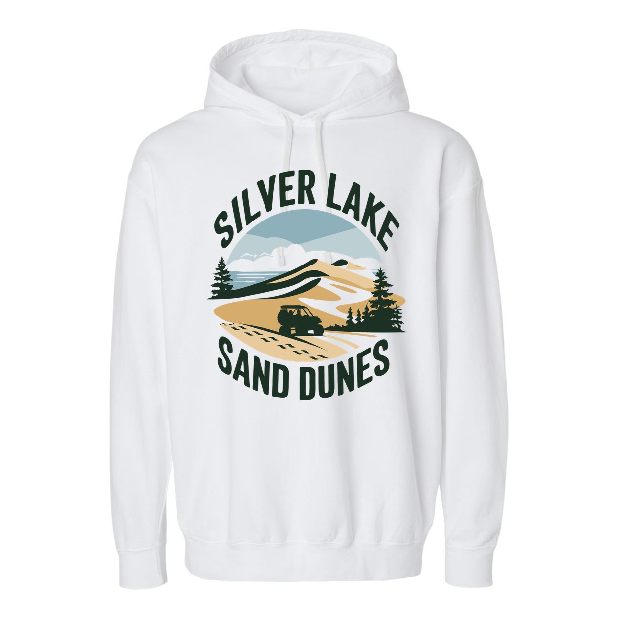 Silver Lake Sand Dunes Michiganall Terrain Vehicles Garment-Dyed Fleece Hoodie