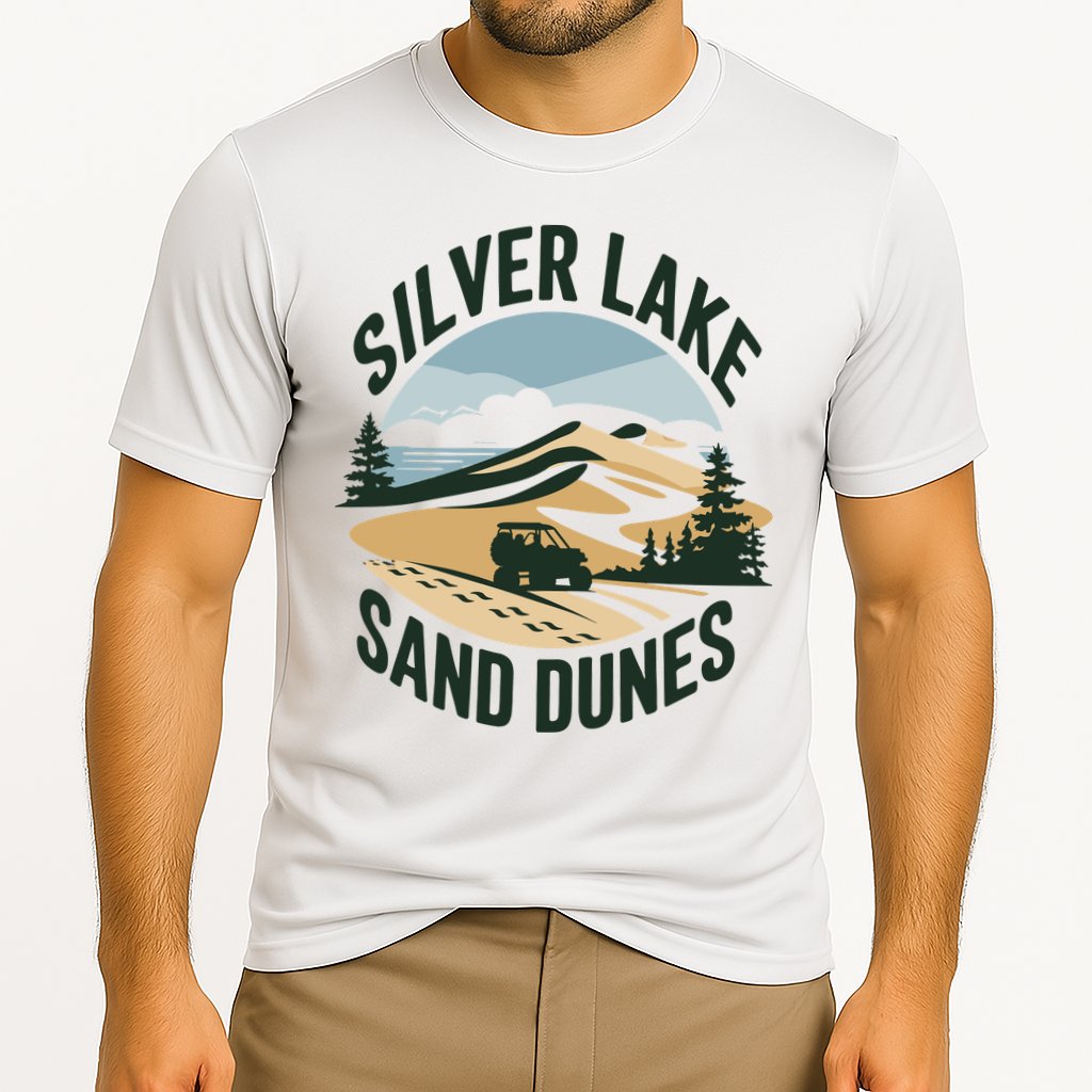 Silver Lake Sand Dunes Michiganall Terrain Vehicles Cooling Performance Crew T-Shirt