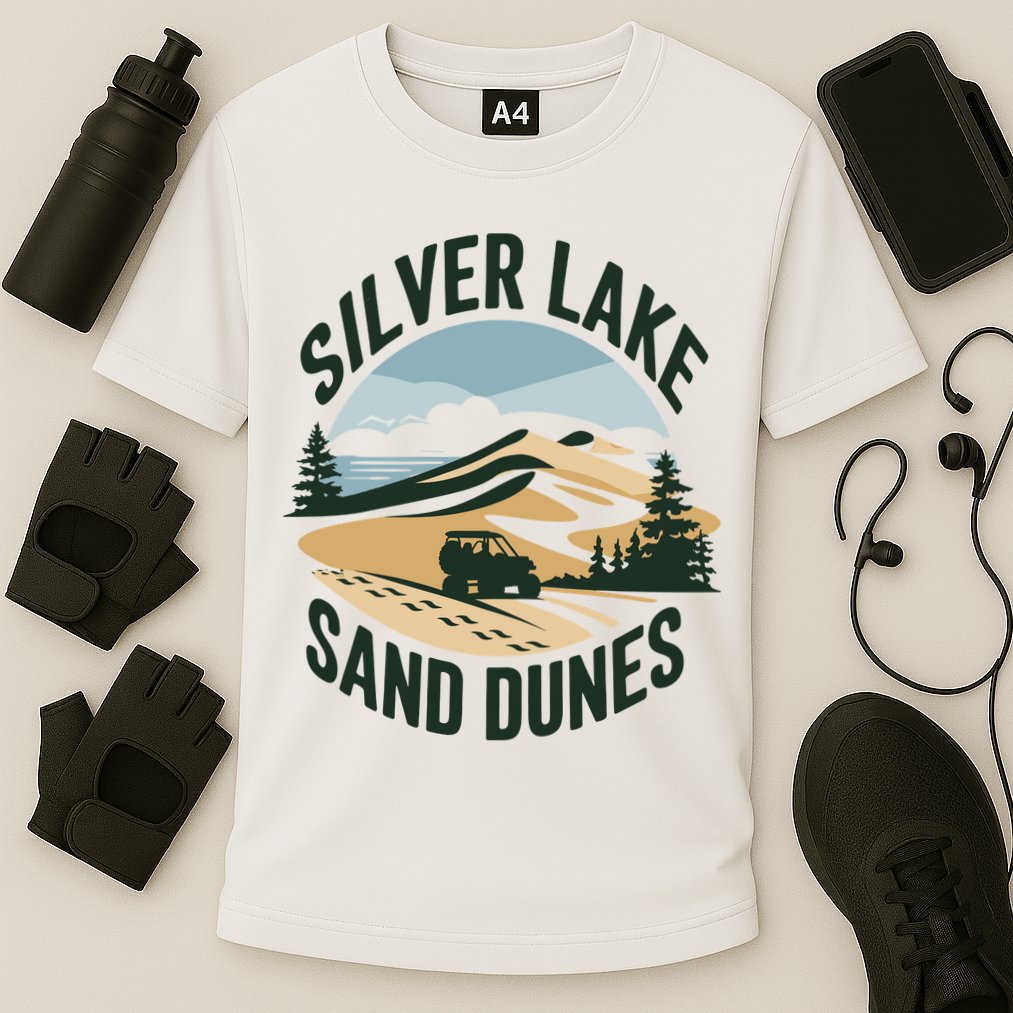 Silver Lake Sand Dunes Michiganall Terrain Vehicles Cooling Performance Crew T-Shirt