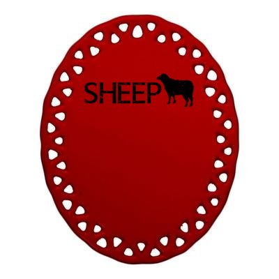 Sheep Logo Ceramic Oval Ornament