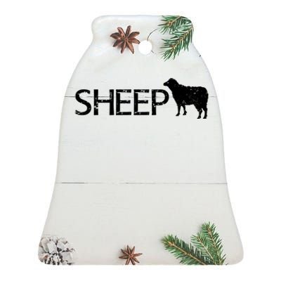 Sheep Logo Ceramic Bell Ornament