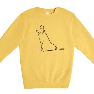 Skiing Lover Ski Minimalist Funny Skier Gift Premium Crewneck Sweatshirt