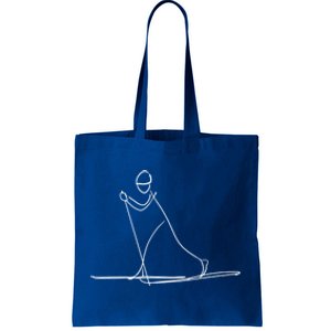 Skiing Lover Ski Minimalist Funny Skier Gift Tote Bag