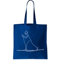 Skiing Lover Ski Minimalist Funny Skier Gift Tote Bag