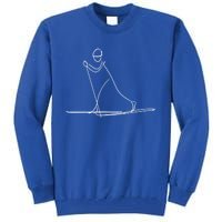 Skiing Lover Ski Minimalist Funny Skier Gift Tall Sweatshirt