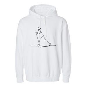 Skiing Lover Ski Minimalist Funny Skier Gift Garment-Dyed Fleece Hoodie