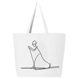 Skiing Lover Ski Minimalist Funny Skier Gift 25L Jumbo Tote