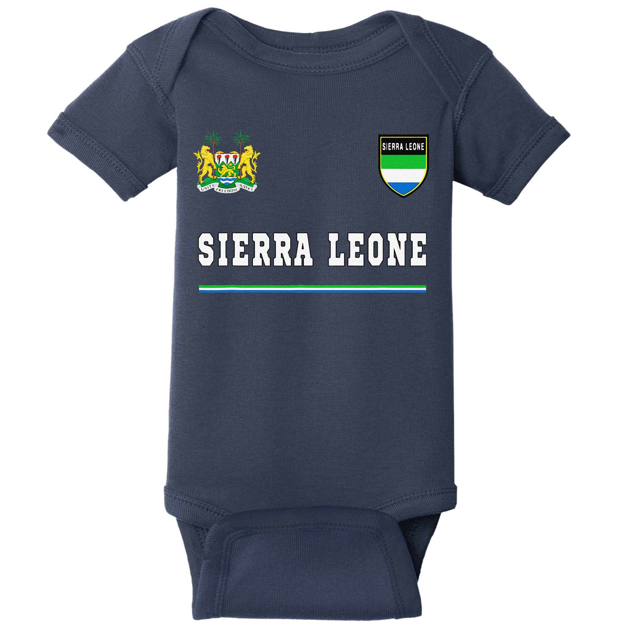 Sierra Leone Sportssoccer Jersey Flag Football Baby Bodysuit
