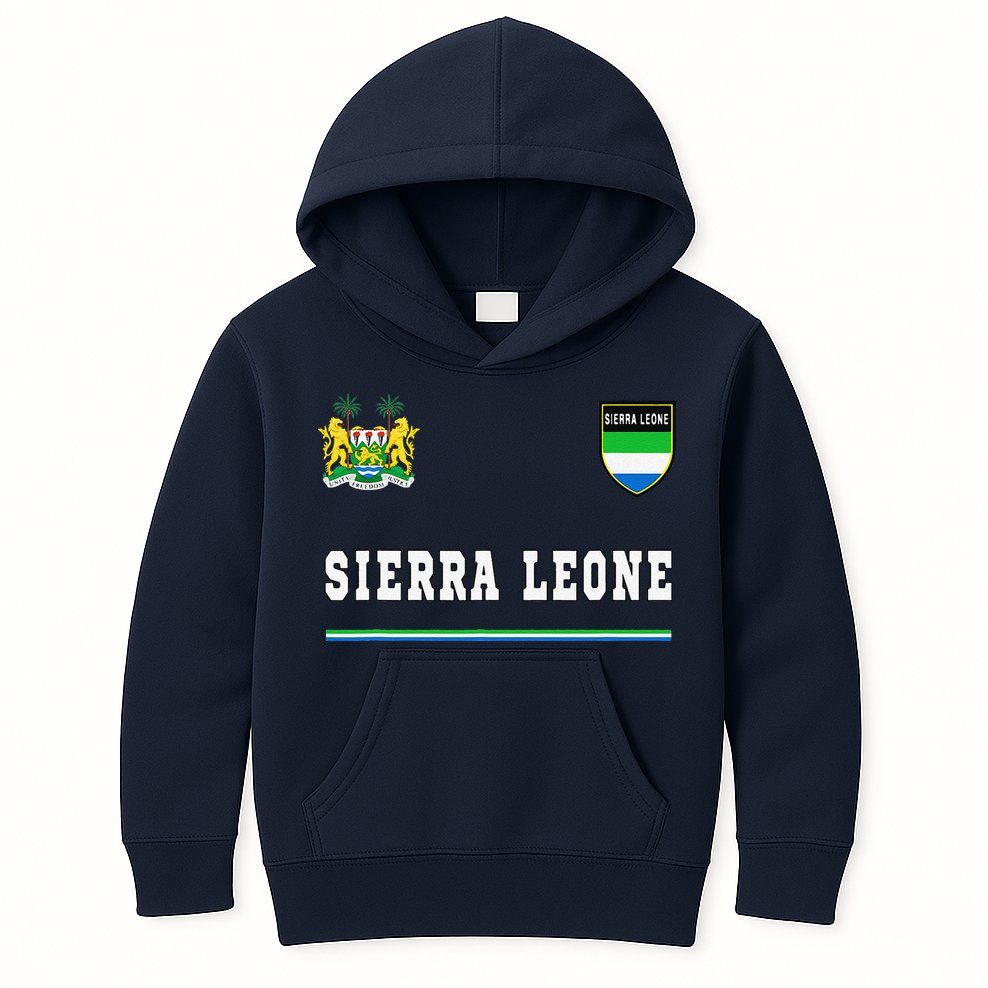 Sierra Leone Sportssoccer Jersey Flag Football Kids Hoodie