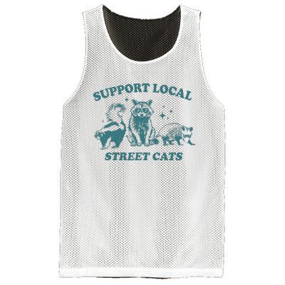 Support Local S.T.R.E.E.T Cats Team Trash Opossum Raccoon Rat Mesh Reversible Basketball Jersey Tank