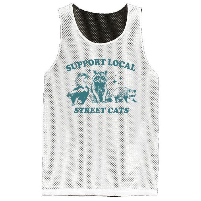 Support Local S.T.R.E.E.T Cats Team Trash Opossum Raccoon Rat Mesh Reversible Basketball Jersey Tank