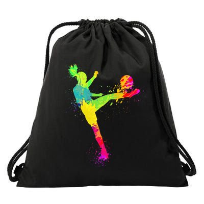 Soccer Lover's Stylish Design for Female Athletes Drawstring Bag