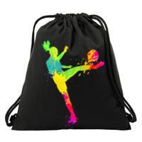 Soccer Lover's Stylish Design for Female Athletes Drawstring Bag