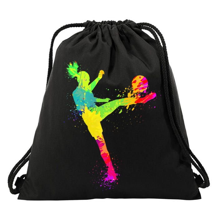 Soccer Lover's Stylish Design for Female Athletes Drawstring Bag