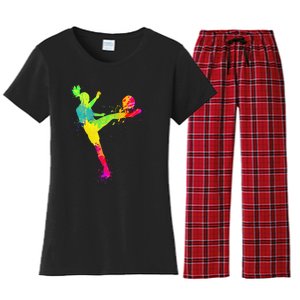 Soccer Lover's Stylish Design for Female Athletes Women's Flannel Pajama Set