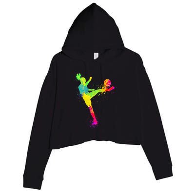 Soccer Lover's Stylish Design for Female Athletes Crop Fleece Hoodie