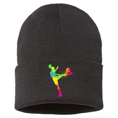 Soccer Lover's Stylish Design for Female Athletes Sustainable Knit Beanie