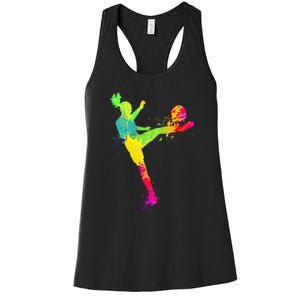 Soccer Lover's Stylish Design for Female Athletes Women's Racerback Tank